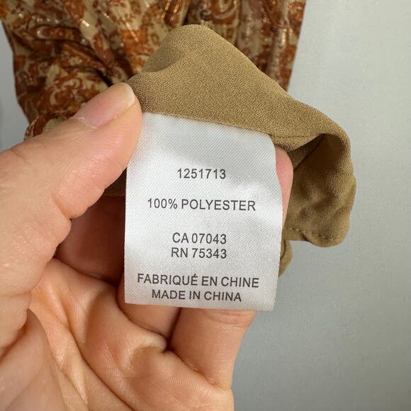 House of Harlow Burnt Orange Paisley Long Sleeve Dress - Picture 6 of 9